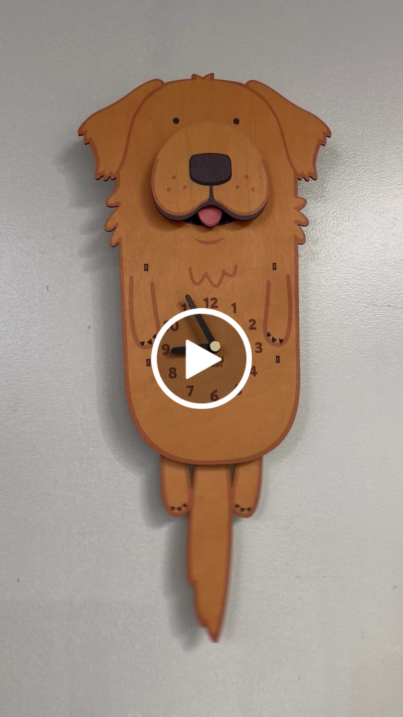 Customer video review of Charlie the Golden Retriever Pendulum Clock