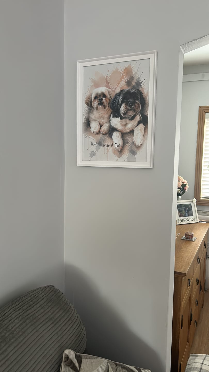 Customer photo review of Watercolour Realistic Portrait - Personalised Poster
