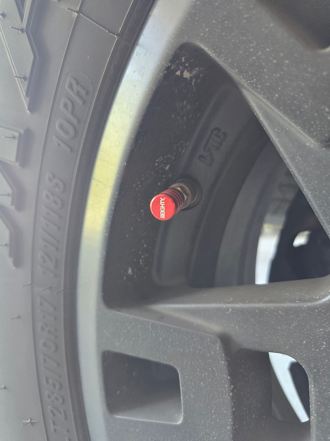 Customer photo review of 80Eighty® Red Valve Stem Caps