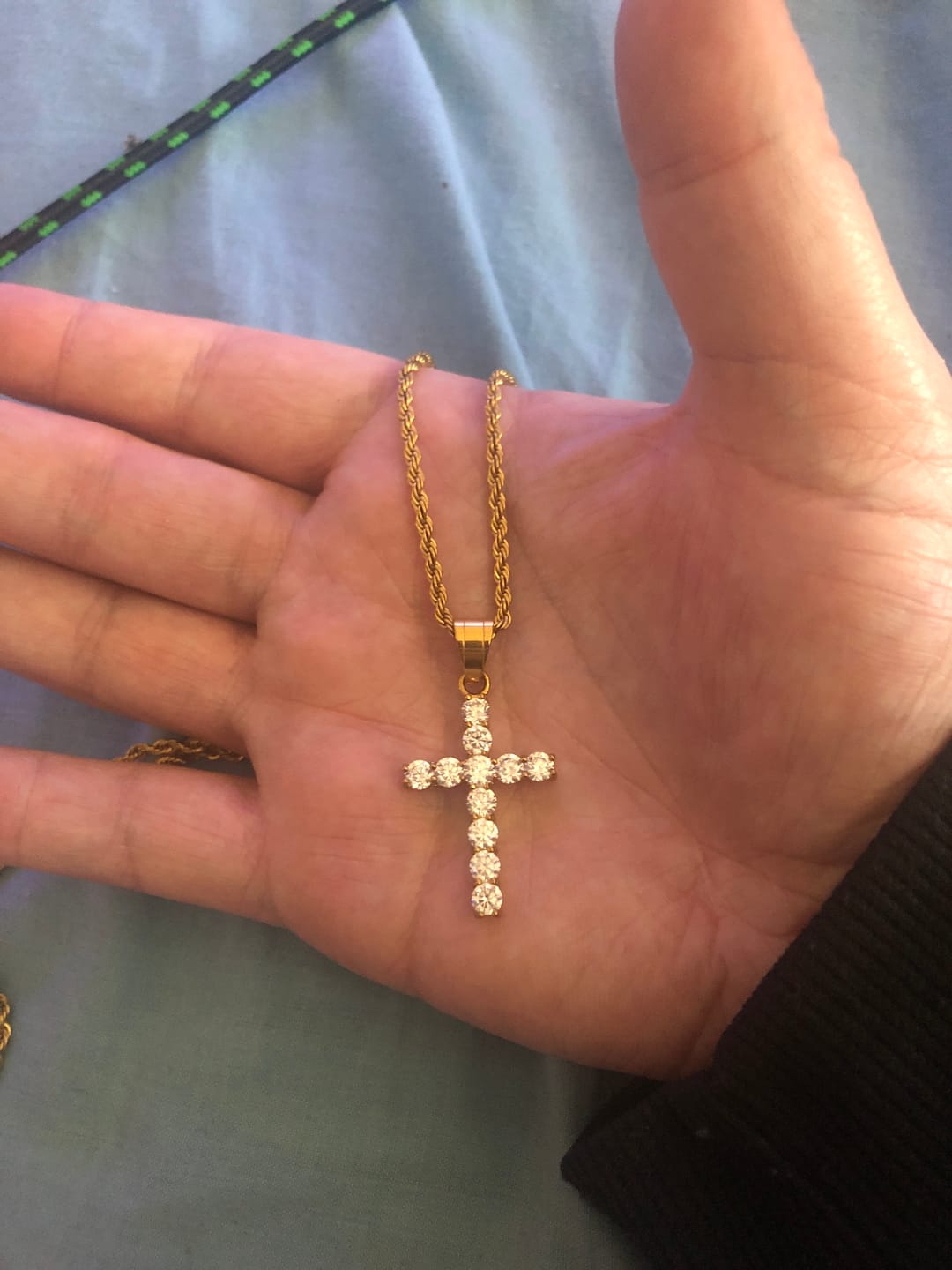 Customer photo review of Iced Cross Pendant (Gold)