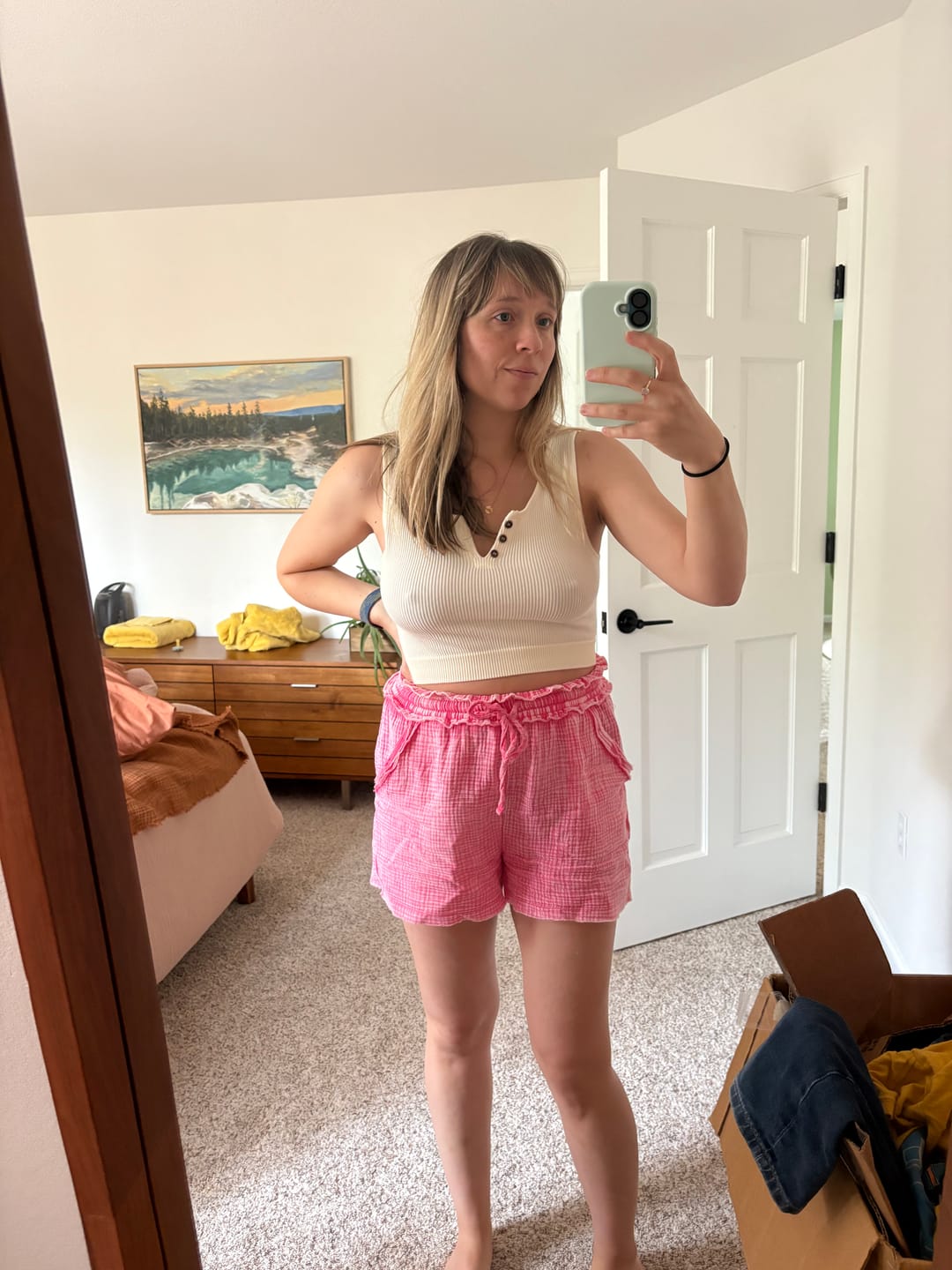 Customer photo review of Home Stretch Washed Double Gauze Shorts