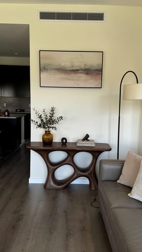 Customer photo review of Pebbleframe Sculptural Console Table