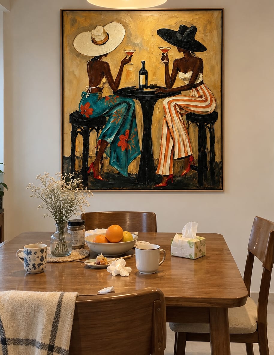 Customer photo review of Golden Toast-Fashion Portrait Painting