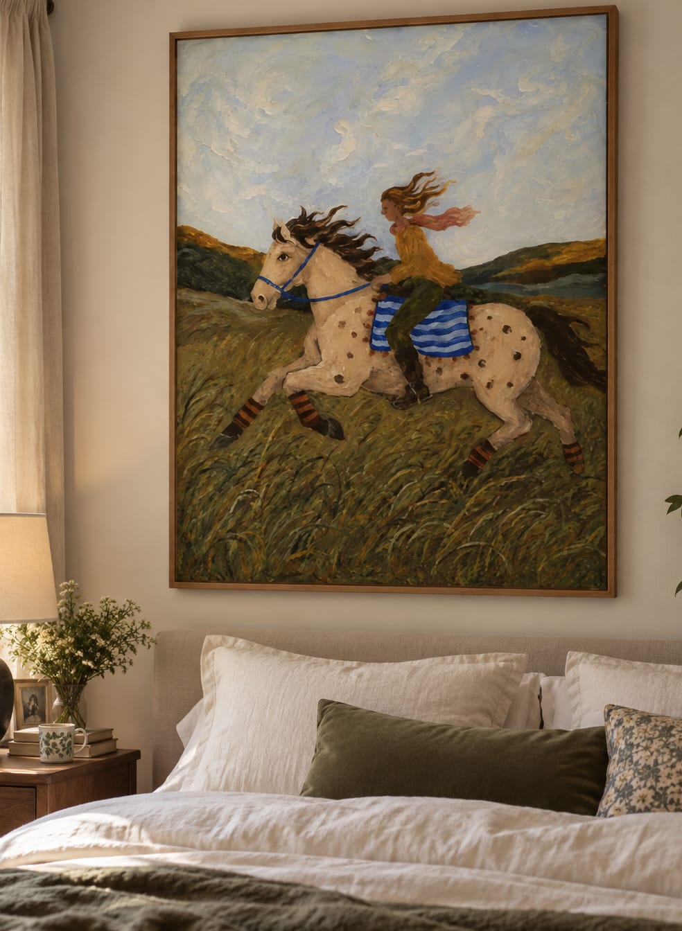 Customer photo review of Meadow Run-Spotted Horse Rider Painting