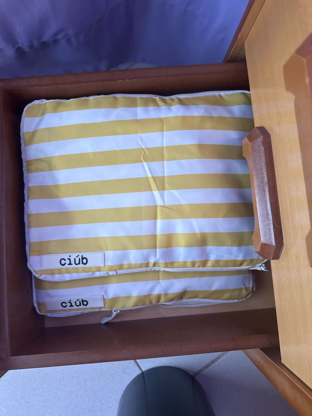 Customer photo review of Stripe Compression Packing Cubes