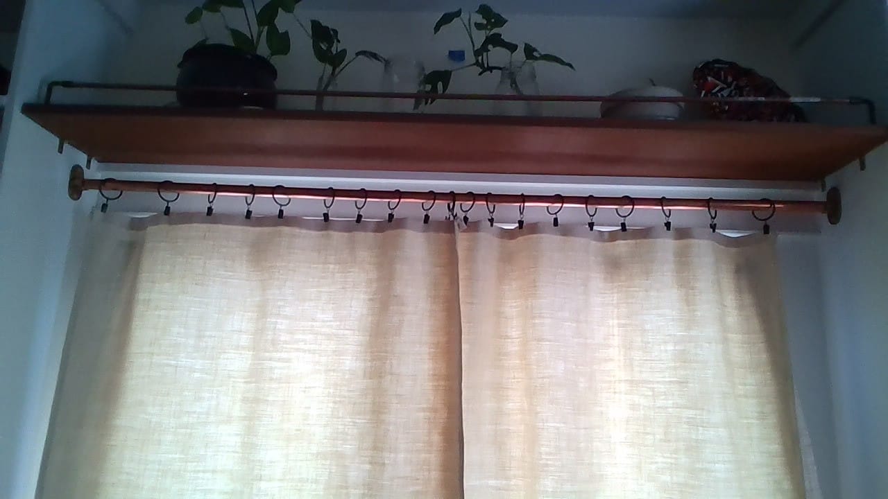 Customer photo review of Curtain Rail – Antique Brass