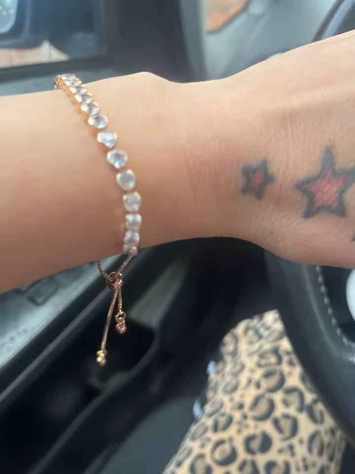 Customer photo review of Soren Curved Wave Rhinestone Adjustable Bangle
