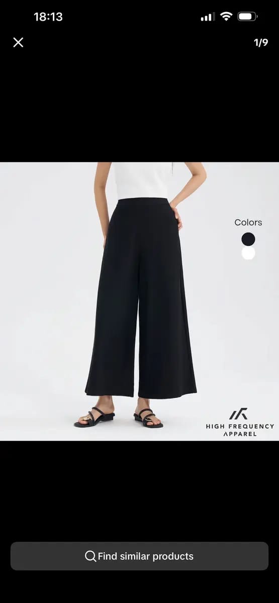 Customer photo review of Mesh Wide Leg Elastic-Waist Pants