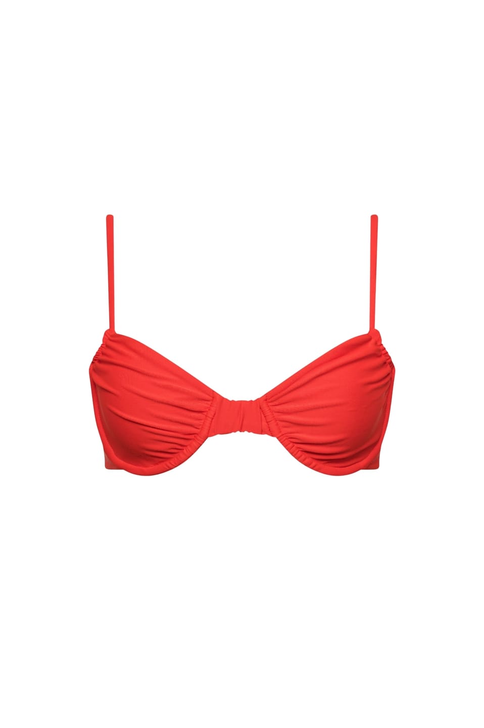 Customer photo review of Capri Ruched Underwire Bikini Top – Red