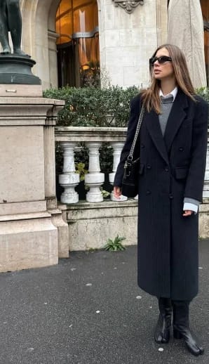 Customer photo review of Monica Double Breasted Long Coat