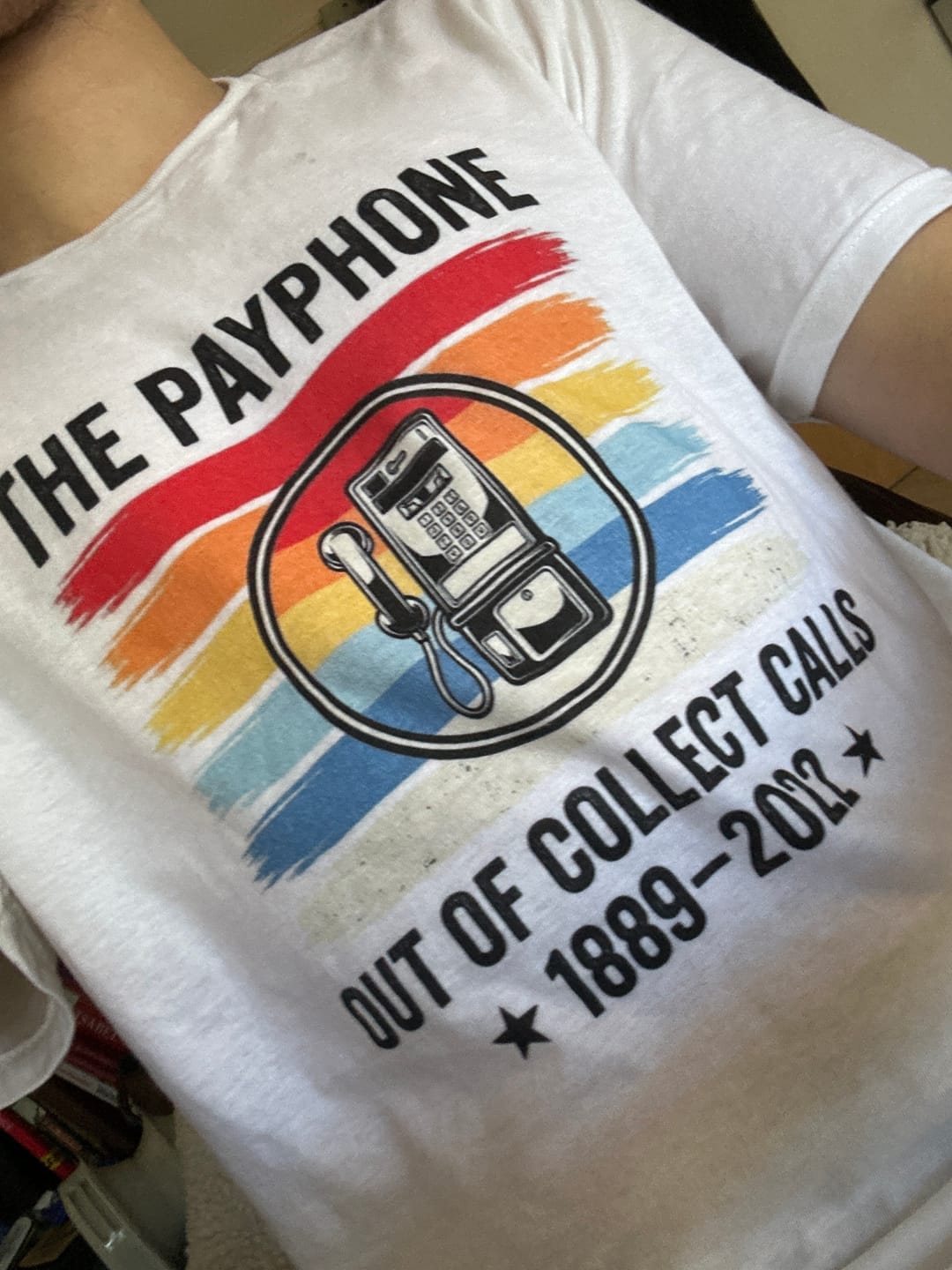 Customer photo review of Public Payphone Memorial T-Shirt