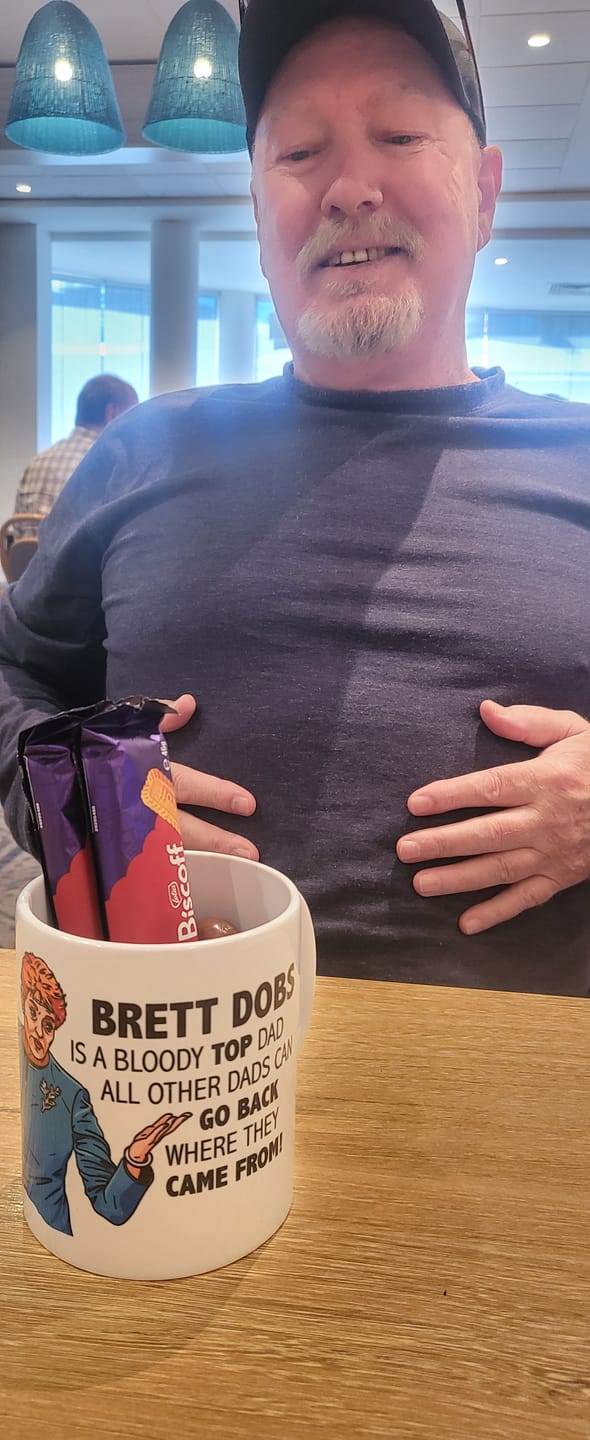 Customer photo review of Pauline Approves Your Dad 👩‍🦰 - Personalised Stubby Holder