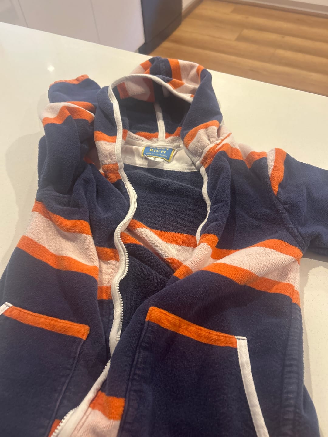 Customer photo review of Luxe Hooded Towel | Swim Robe | Sport