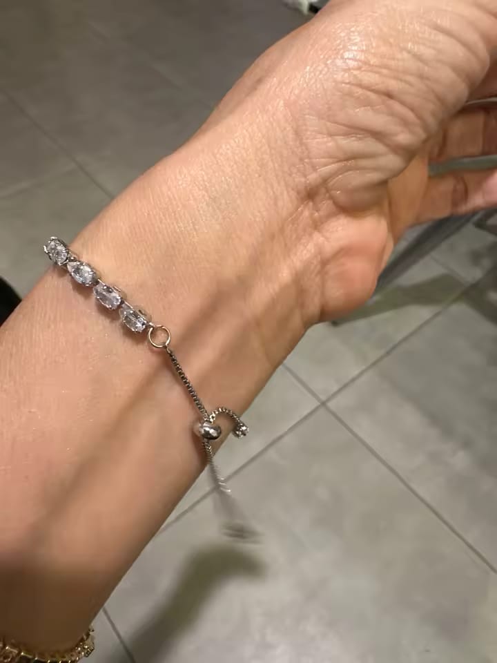 Customer photo review of Soren Curved Wave Rhinestone Adjustable Bangle