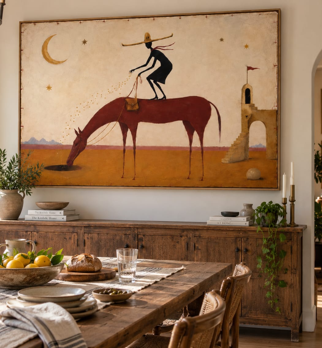 Customer photo review of Moon Dust Rider-Surreal Desert Horse Painting