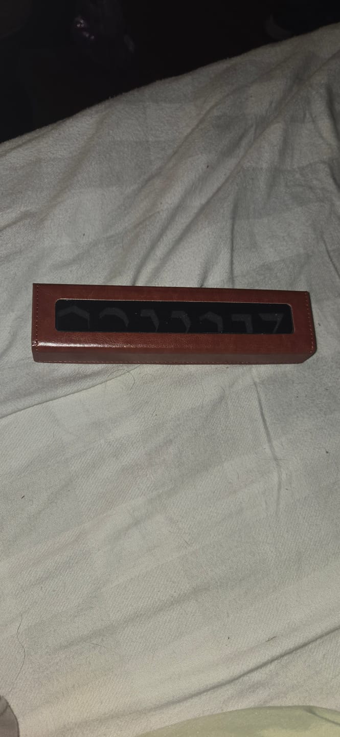 Customer photo review of URWizards Leather Dice Display Box