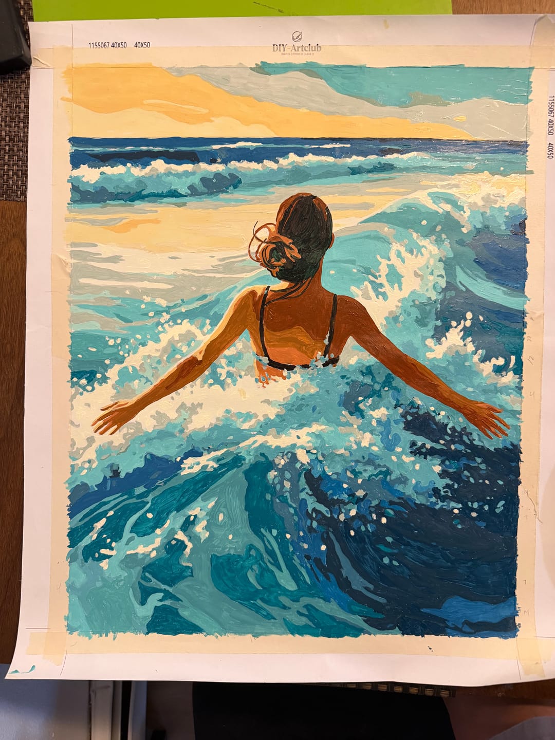 Customer photo review of Exploring Waves | Paint by Number