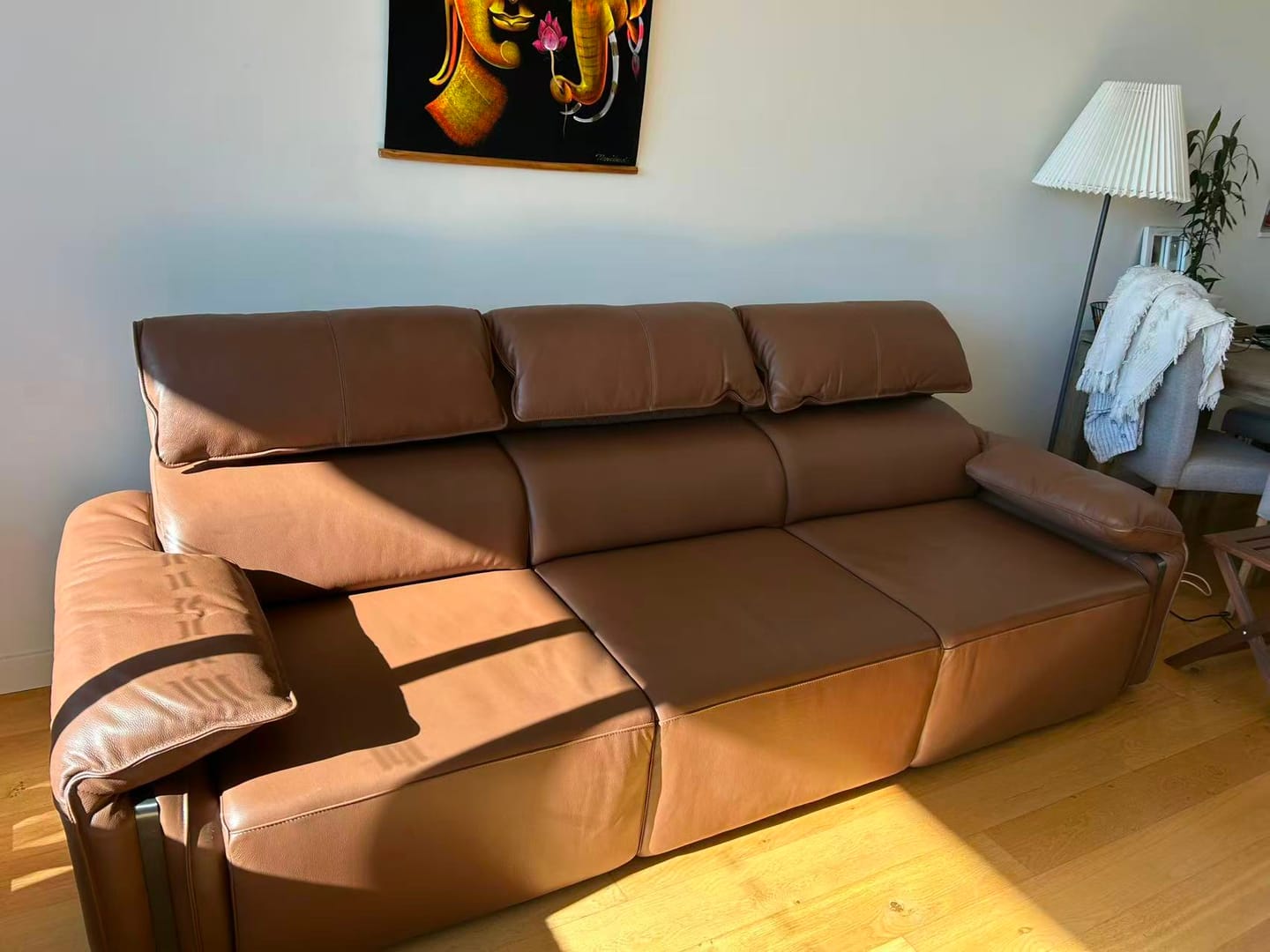 Customer photo review of Eminence 3.5 Seat Electric Sliding Seat Sofa Bed – Leather