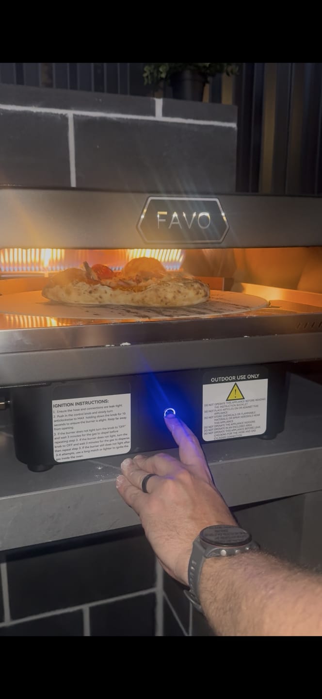 Customer photo review of FAVO 17" Rotating Stone Pizza Oven