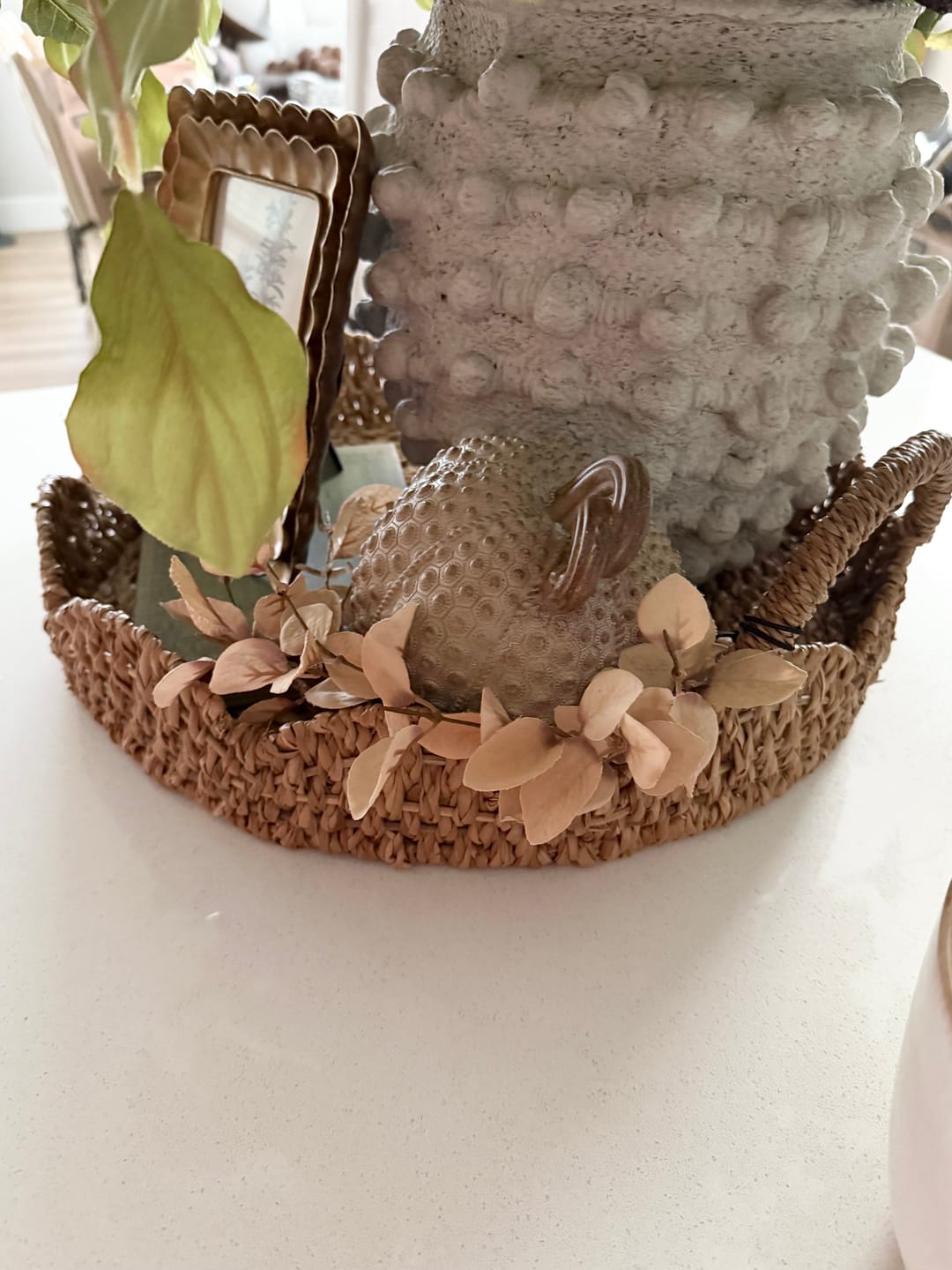 Customer photo review of Beige Eucalyptus Candle Ring | Small