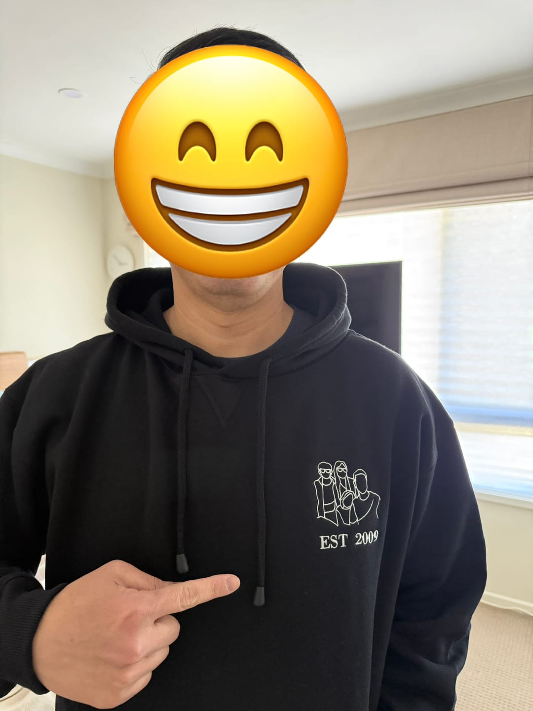 Customer photo review of Unisex Adult Size Personalised Hoodie - Black