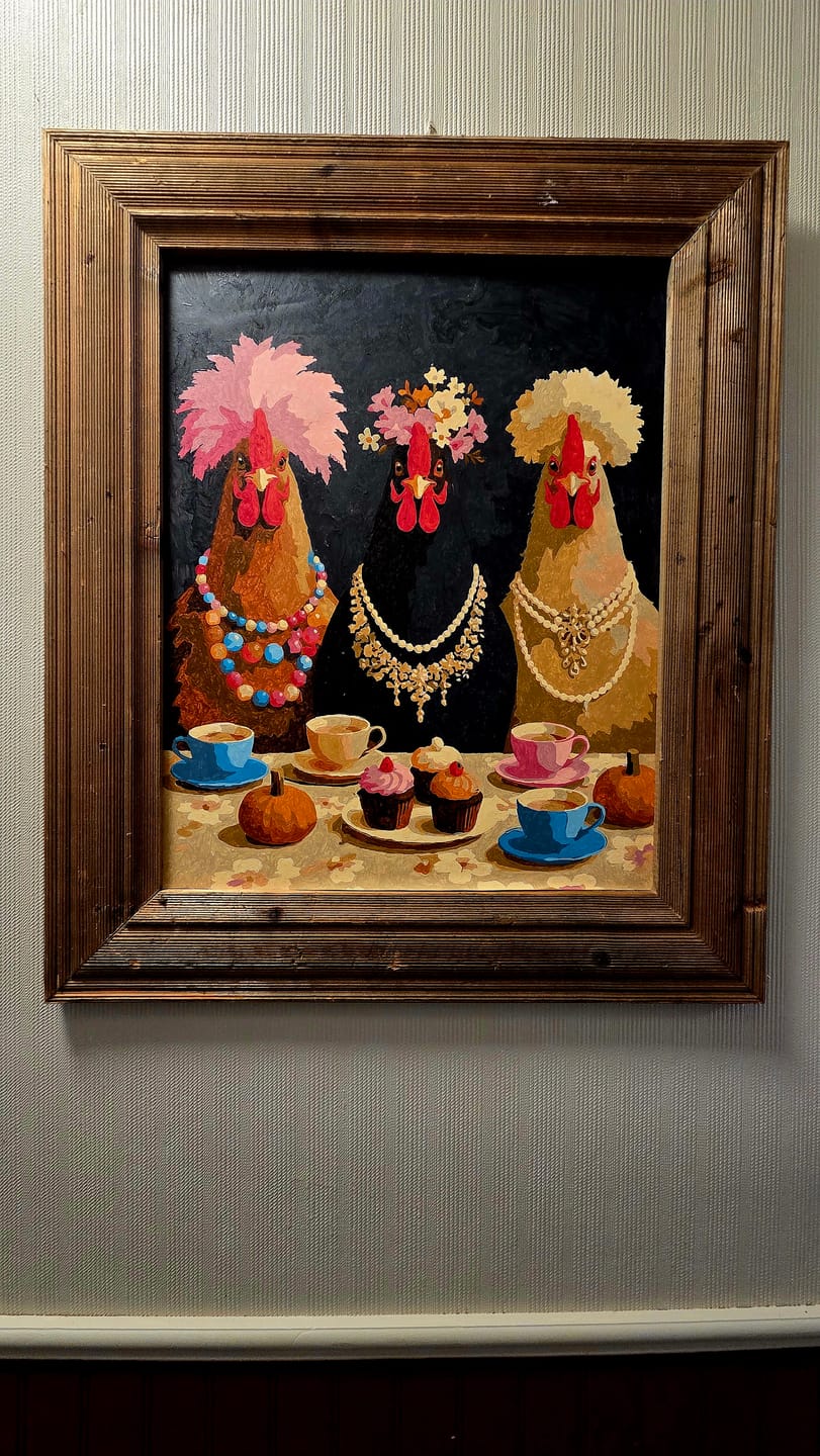 Customer photo review of Fancy Chickens Society | Paint by Number