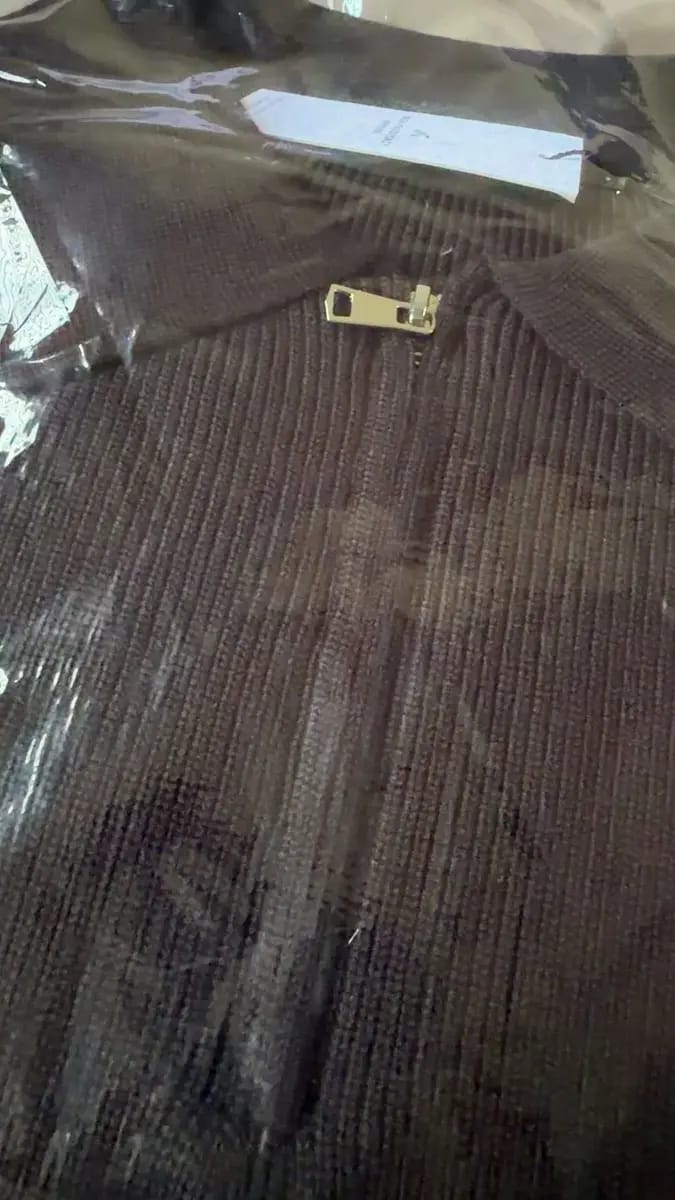 Customer photo review of Long Sleeve Knitted Zip Polo