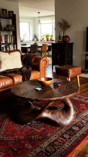 Customer photo review of Aurelia Sculptural Solid Wood Coffee Table