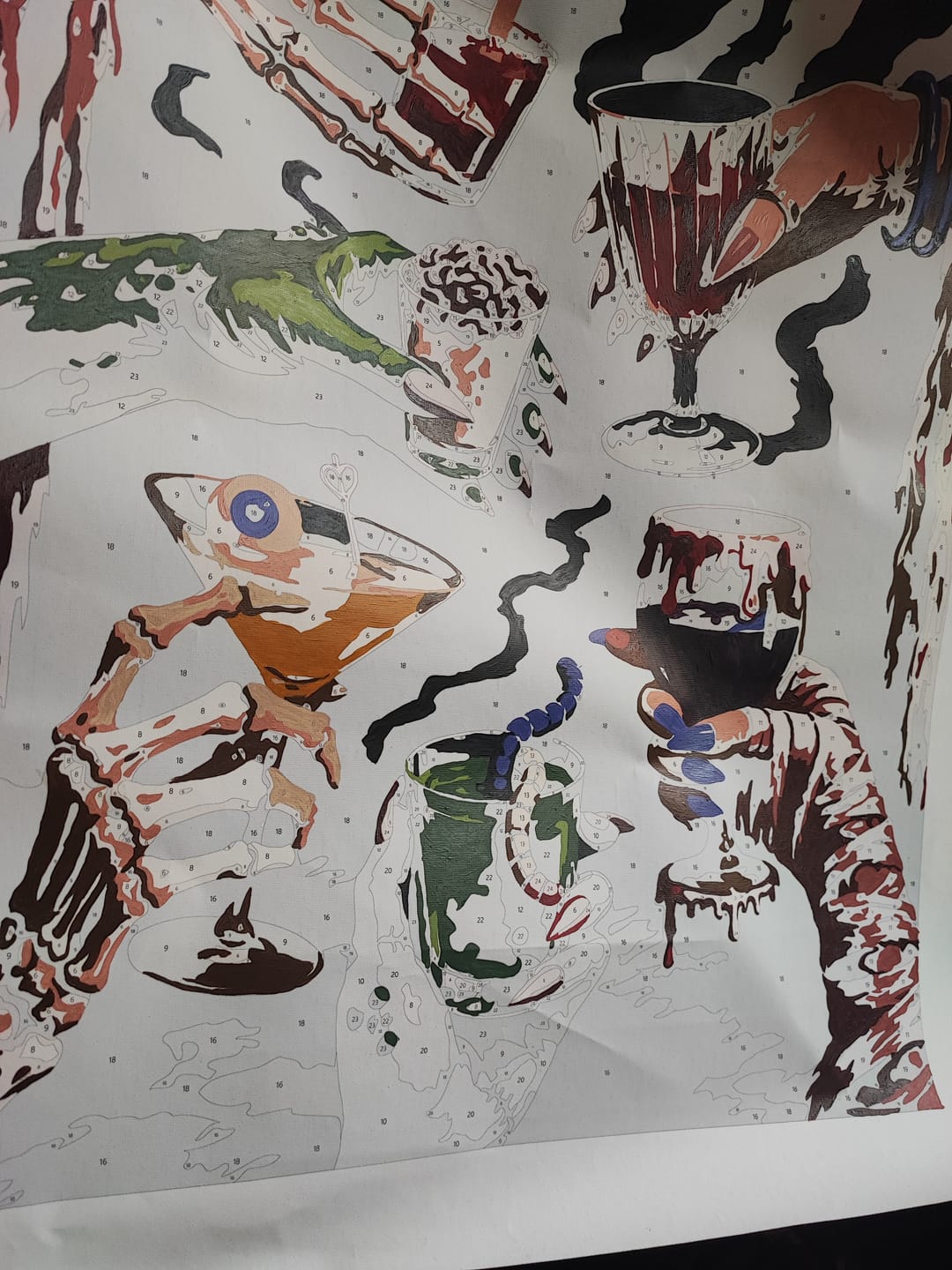 Customer photo review of Monster Happy Hour | Paint by Number