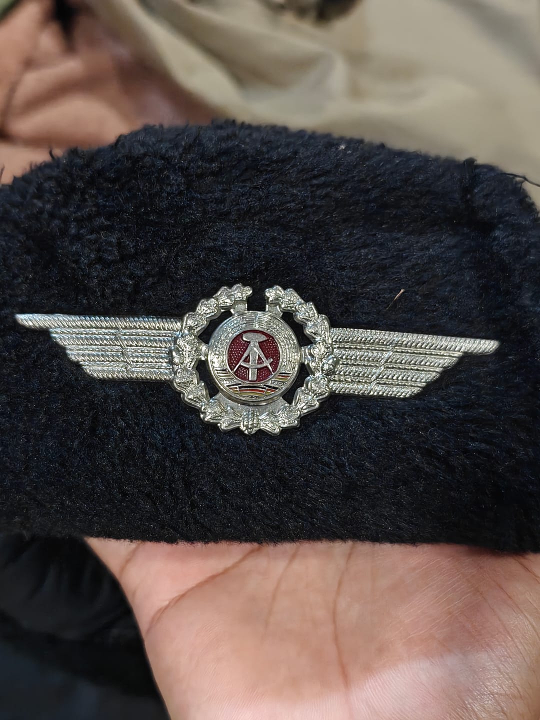 Customer photo review of Original East German NVA DDR army military Cap Hat cockade pin badge officer