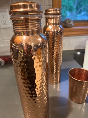 Customer photo review of Kansya®-vottaðar vatnsflöskur úr hreinum kopar – V2, handhamraðar