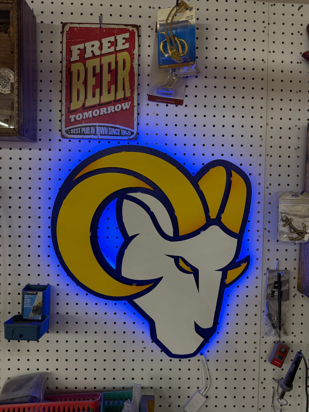 Customer photo review of Los Angeles Rams "RAM" Mascot 3D Vintage Metal Wall Art