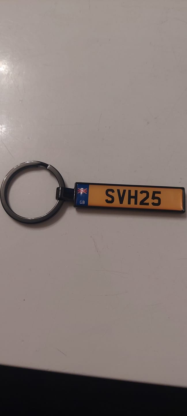 Customer photo review of Personalised Metal Number Plate Keyring - Premium Custom Car Gift