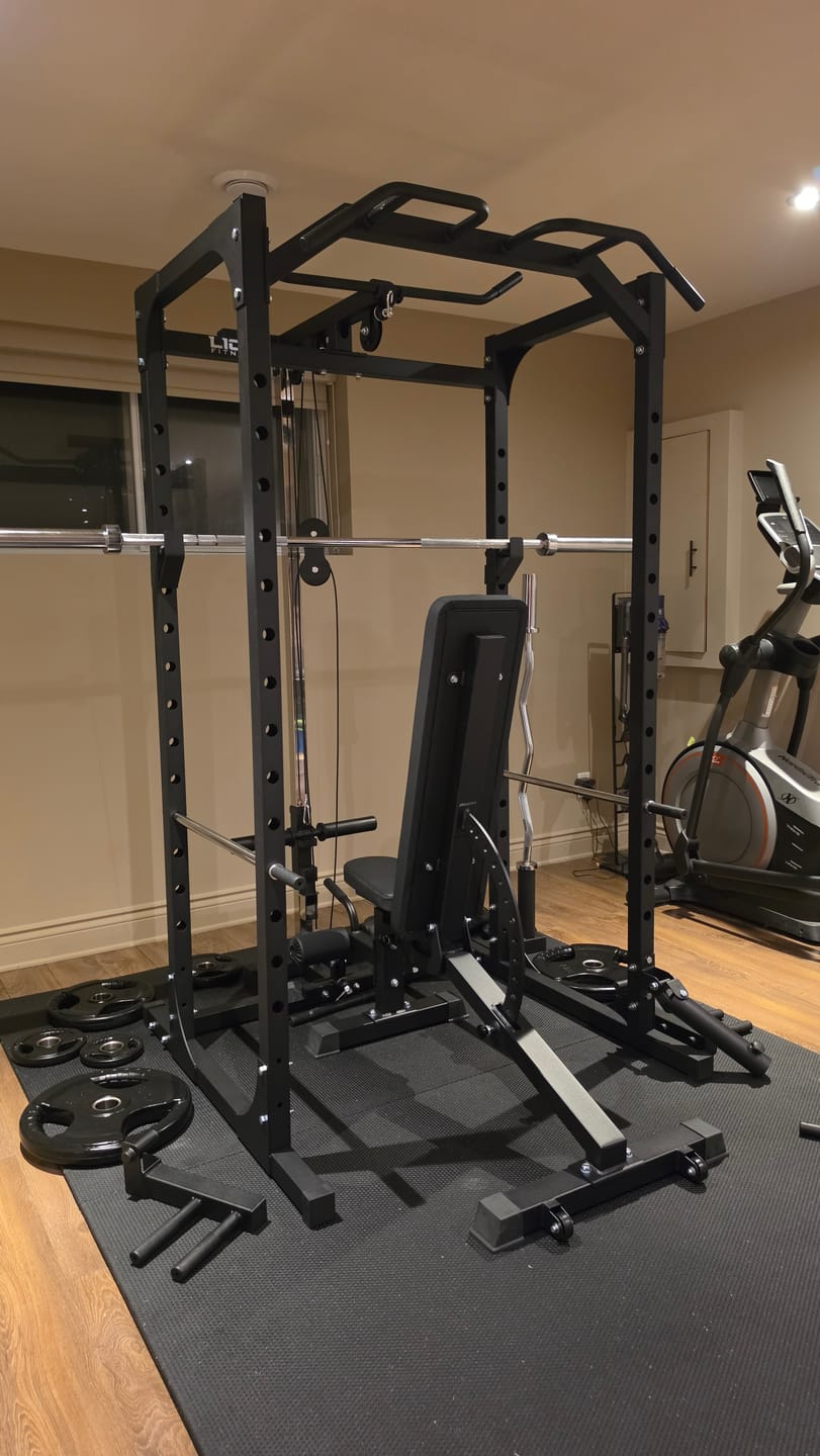 Customer photo review of Power rack Cage de musculation avec poulie haute et basse et accessoires