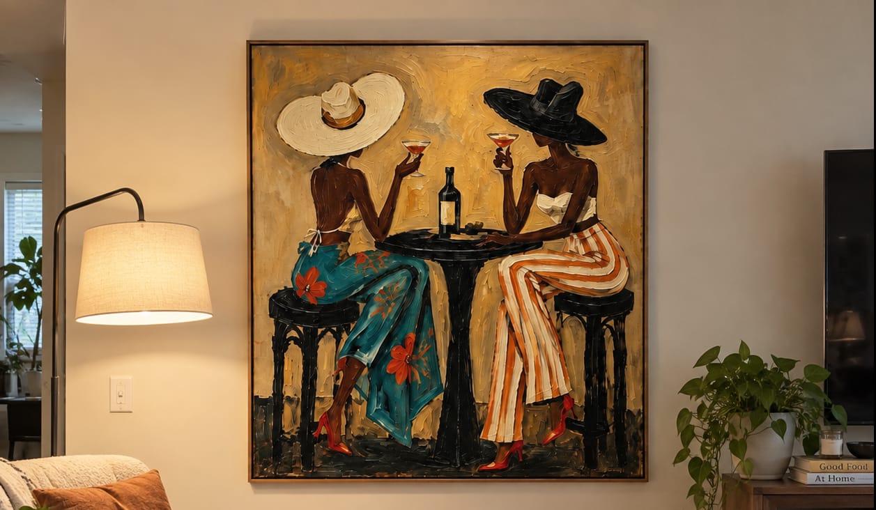 Customer photo review of Golden Toast-Fashion Portrait Painting