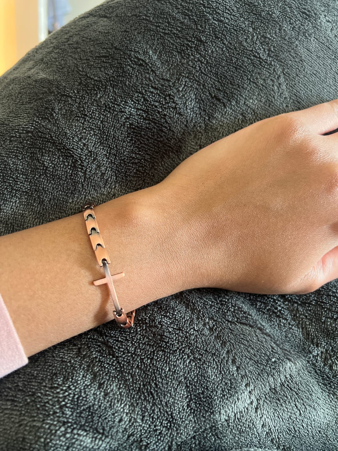 Customer photo review of FaithCore Unisex Copper Bracelet