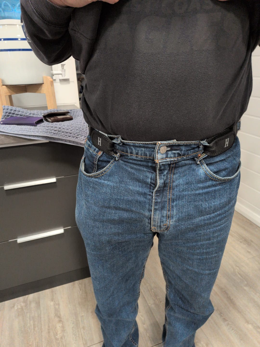 Customer photo review of BeltBro Pro – Ultra Comfort Buckle-Free Elastic Belt (2-Pack)