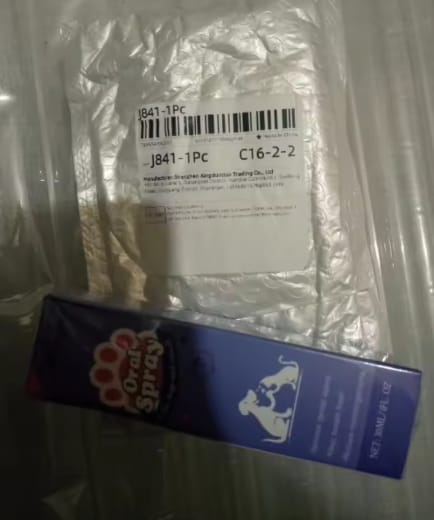 Customer photo review of Spray Dental Para Perros y Gatos