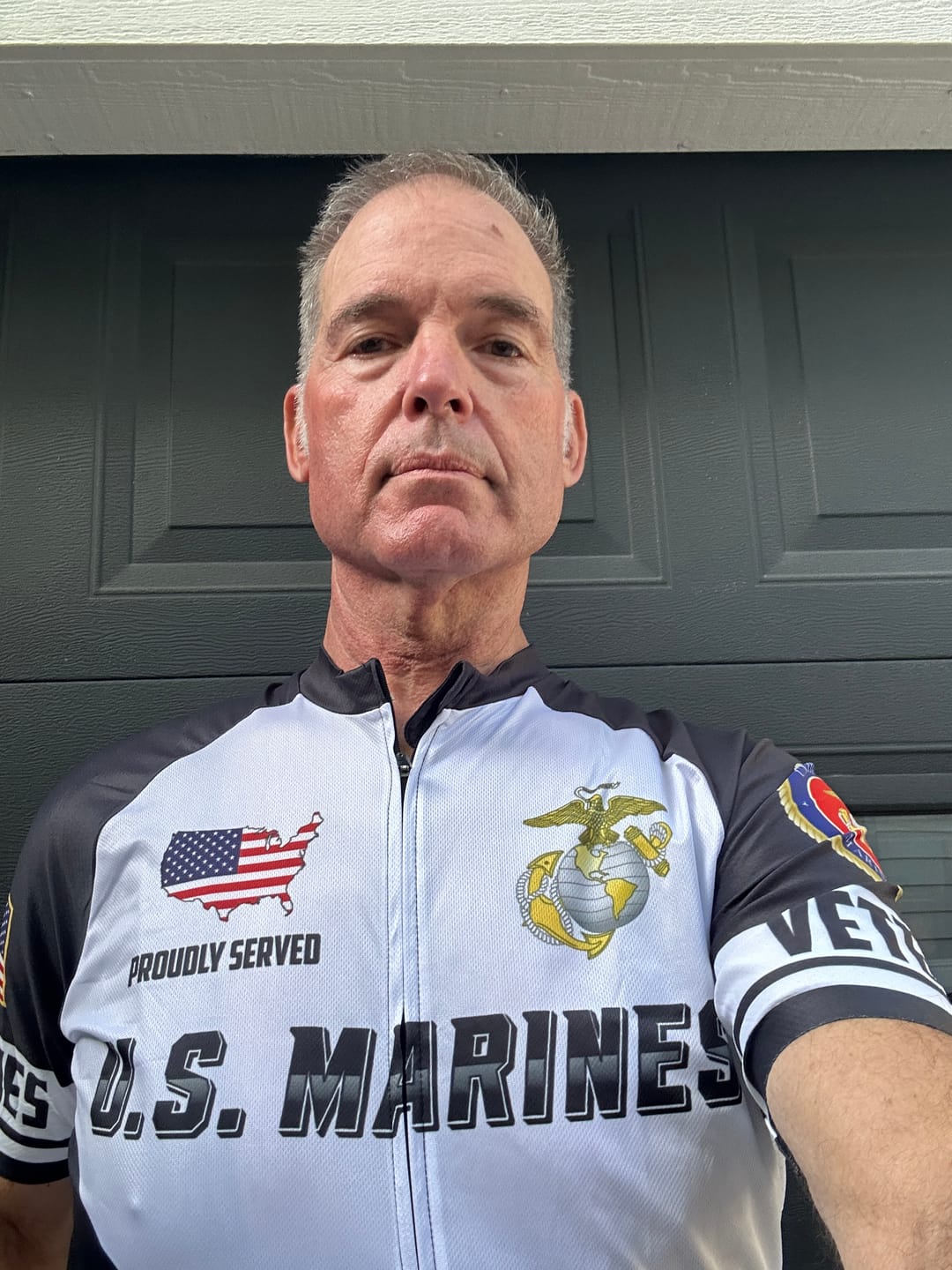 Customer photo review of Men’s Personalized U.S. Marines Proudly Served Cycling Jersey & Kit