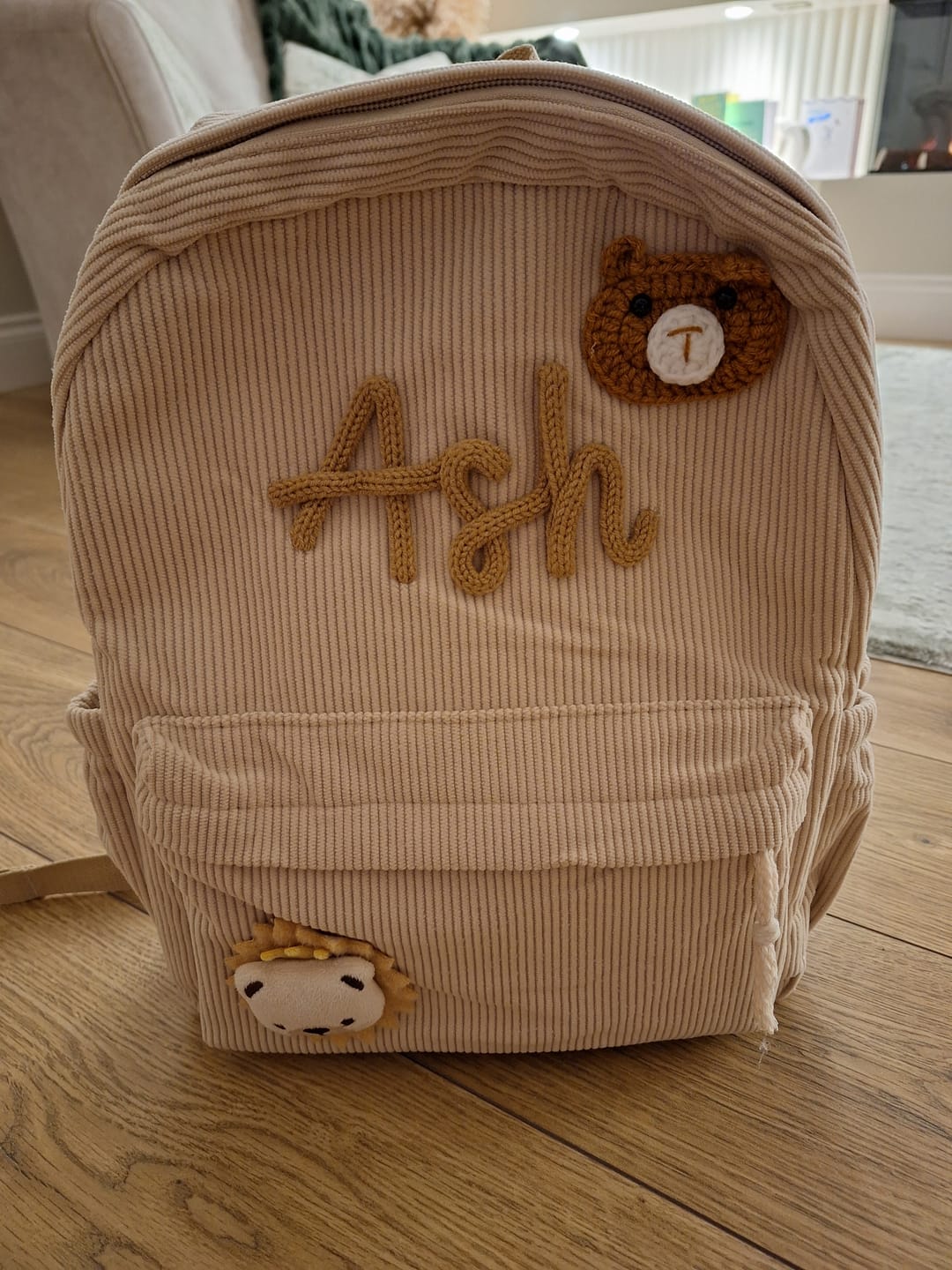 Customer photo review of K&C - Personalized Knitted Backpack