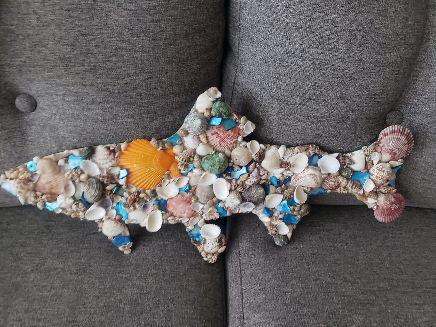 Customer photo review of Bigger Better | Unfinished Wood Trout Fish Shape |  DIY Craft Cutout