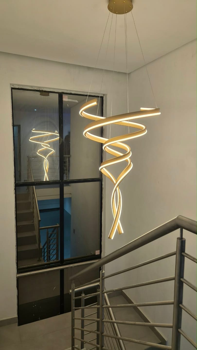 Customer photo review of Swan Metal Pendant Light Gold | Black