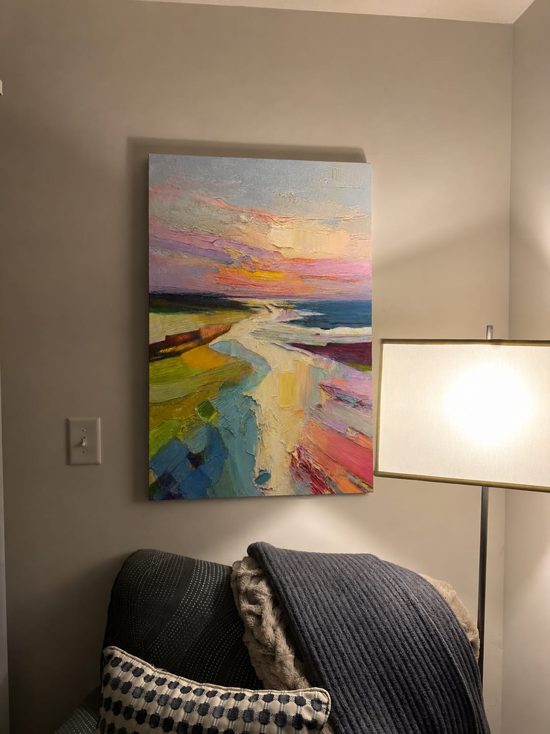 Customer photo review of Colorful Ocean And Sky Abstract Textured Wall Art #OS100