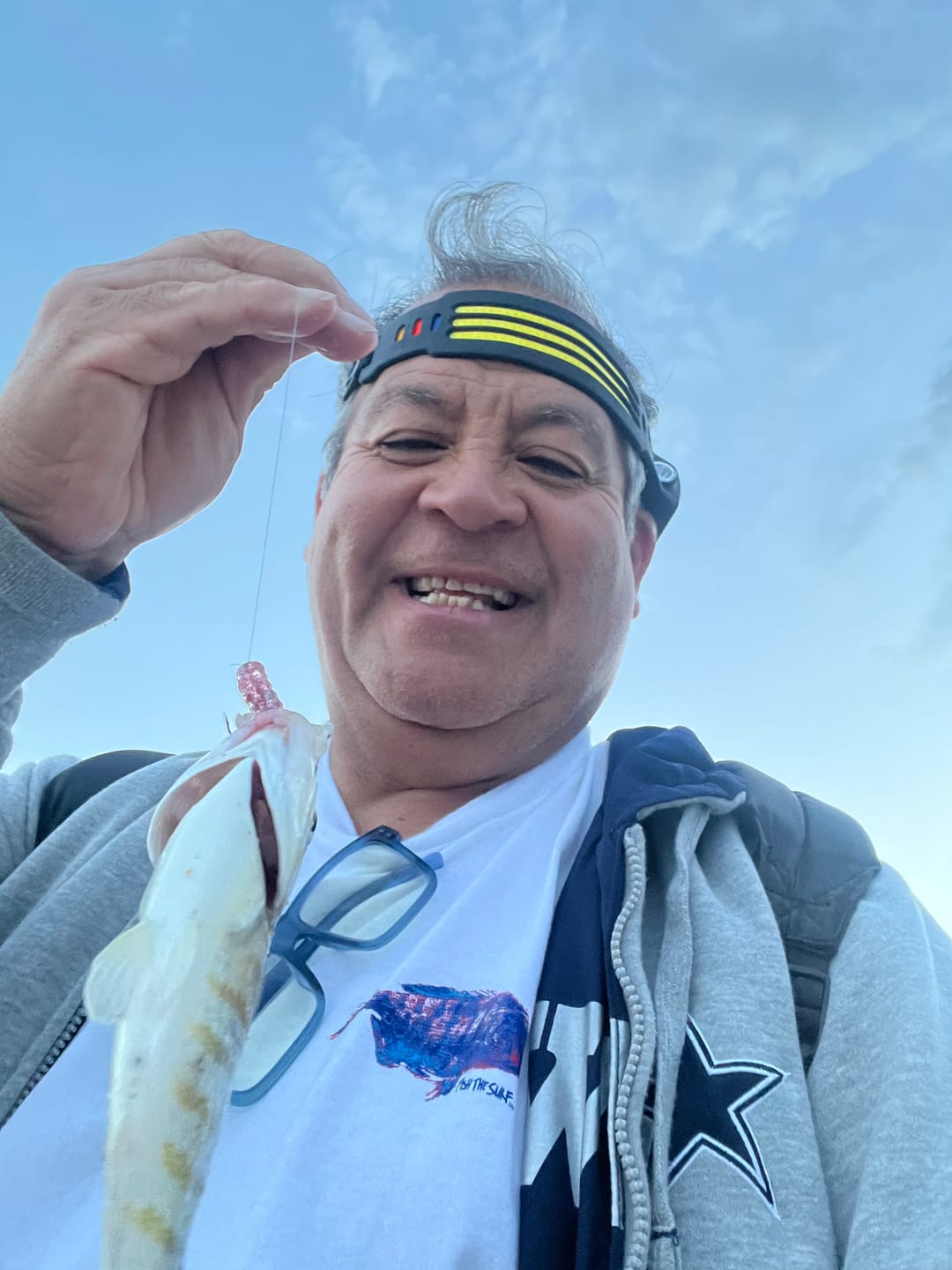 Customer photo review of T-Shirt Barred Surfperch White/Blue/Red