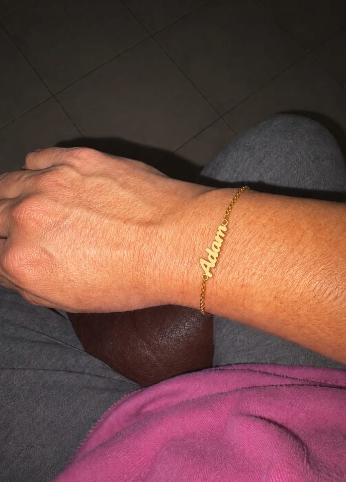 Customer photo review of Custom Bubble Name Bracelet