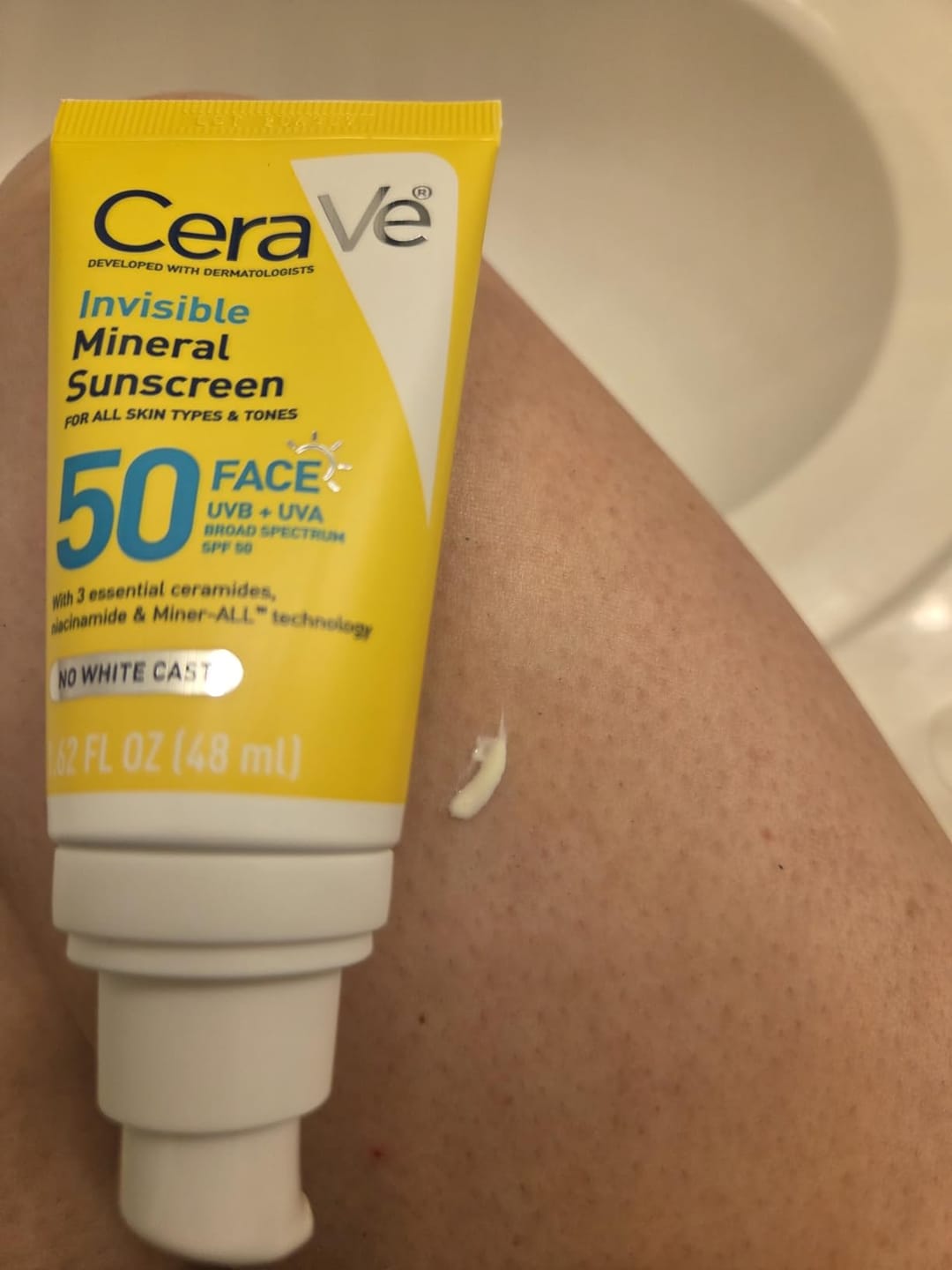 Customer photo review of CeraVe Invisible Mineral Sunscreen