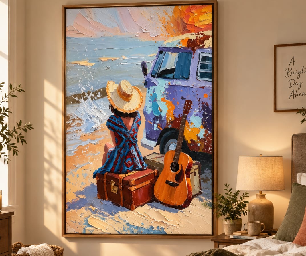 Customer photo review of Coastal Wanderer-Beach Travel Painting