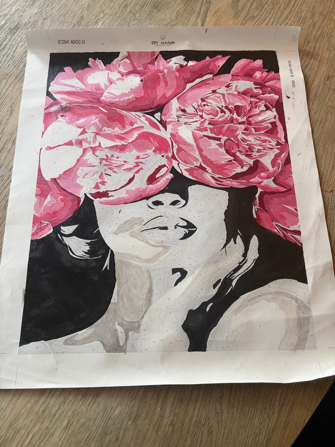 Customer photo review of Noir Woman | Paint by Numbers