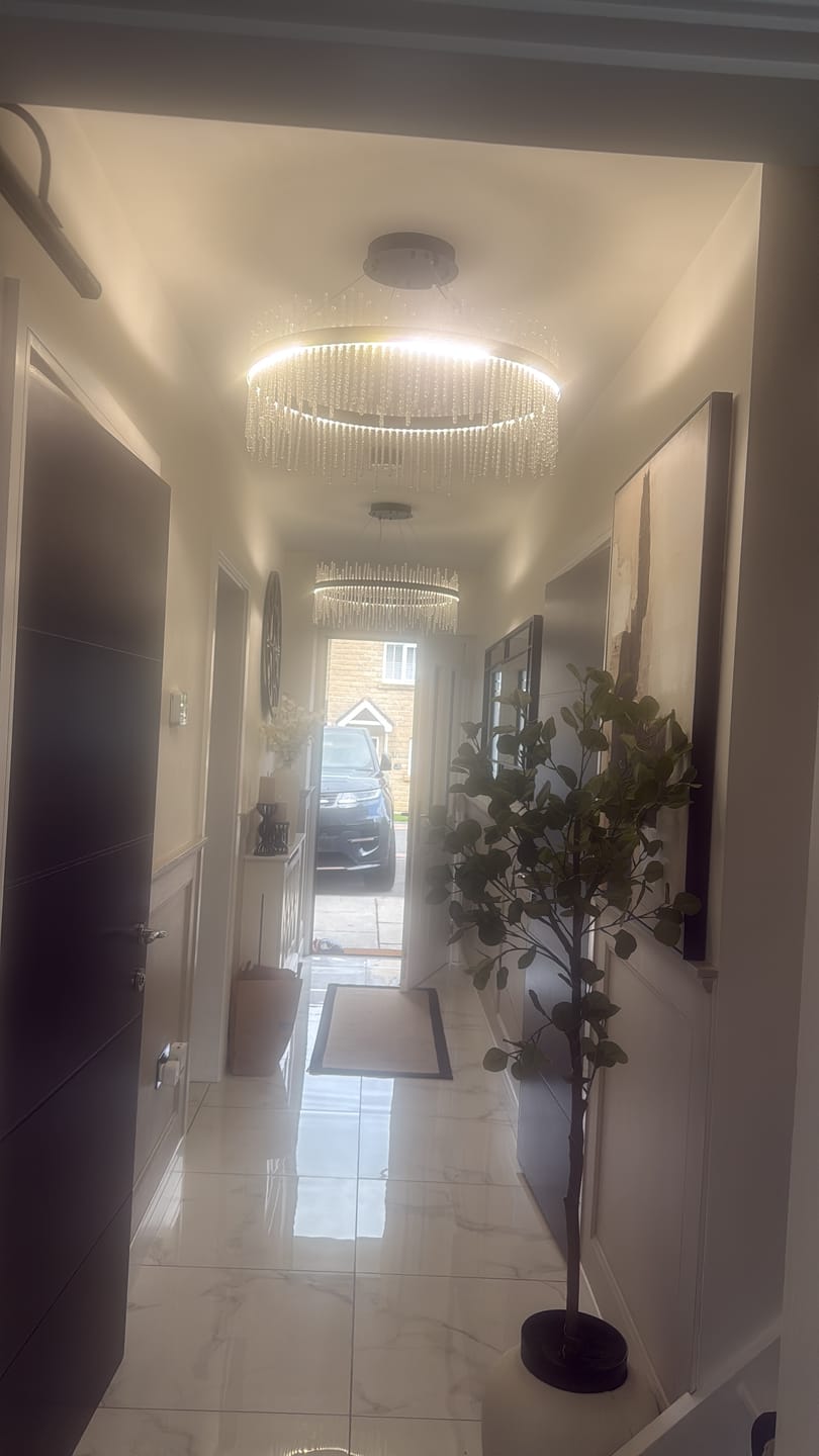 Customer photo review of Florence Black Glass Rod Round Chandelier - LED