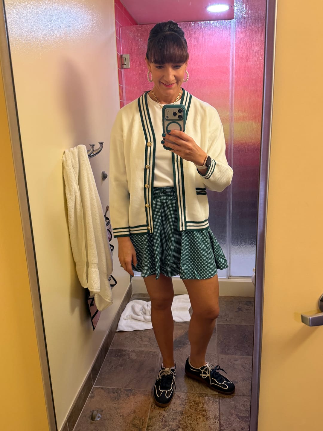 Customer photo review of SSYS Green Gingham Drawstring Skort